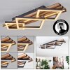 Ellekilde Plafones LED Marrón, Color madera, Negro, 2 luces