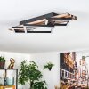 Ellekilde Plafones LED Marrón, Color madera, Negro, 2 luces