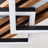 Ellekilde Plafones LED Marrón, Color madera, Negro, 2 luces