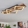 Ellekilde Plafones LED Marrón, Color madera, Negro, 2 luces