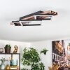 Ellekilde Plafones LED Marrón, Color madera, Negro, 1 luz