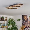 Ellekilde Plafones LED Marrón, Color madera, Negro, 1 luz