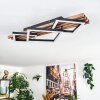 Ellekilde Plafones LED Marrón, Color madera, Negro, 1 luz
