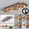 Ellekilde Plafones LED Marrón, Color madera, Negro, 2 luces