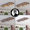 Ellekilde Plafones LED Marrón, Color madera, Negro, 2 luces
