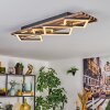 Ellekilde Plafones LED Marrón, Color madera, Negro, 2 luces
