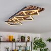 Ellekilde Plafones LED Marrón, Color madera, Negro, 2 luces