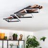 Ellekilde Plafones LED Marrón, Color madera, Negro, 1 luz