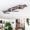 Ellekilde Plafones LED Marrón, Color madera, Negro, 1 luz