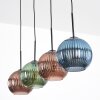 Koyoto Lámparas suspendidas, Luminarias esféricas, Lámparas colgantes Azul, Verde, Color cobre, 4 luces