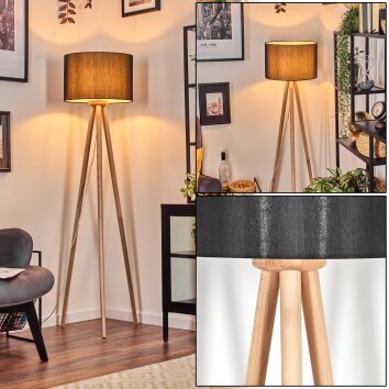 Soungou Lámpara de pie Madera clara, Blanca, 1 luz