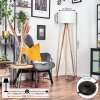 Soungou Lámpara de pie Madera clara, Blanca, 1 luz