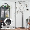 Yaak Lámpara de pie Cromo, Negro, 5 luces