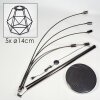 Yaak Lámpara de pie Cromo, Negro, 5 luces
