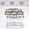 Koyoto Lámparas suspendidas, Luminarias esféricas, Lámparas colgantes Crudo, Negro, 8 luces