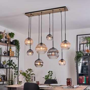 Koyoto Lámparas suspendidas, Luminarias esféricas, Lámparas colgantes Crudo, Negro, 8 luces