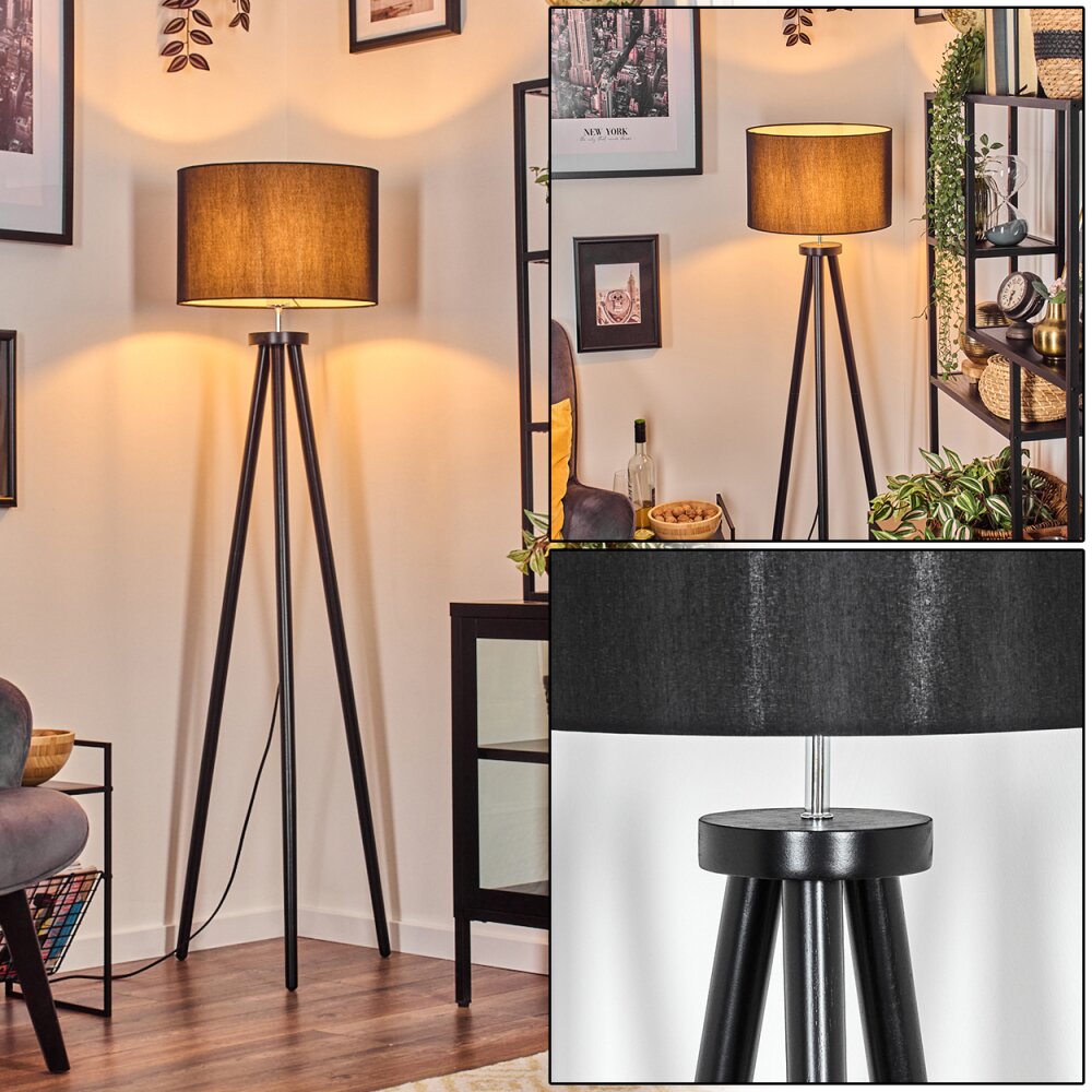 Soungou Lámpara de pie Cromo, Negro, 1 luz main product photo