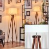 Soungou Lámpara de pie Cromo, Madera oscura, 1 luz