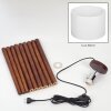 Soungou Lámpara de pie Cromo, Madera oscura, 1 luz