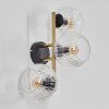 Ripoll Luminarias esféricas, Apliques dorado, Negro, 3 luces