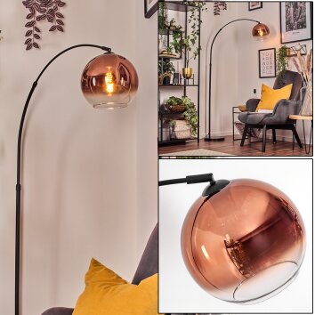 Koyoto Lámpara de pie, Lámparas de pie tipo arco Negro, 1 luz