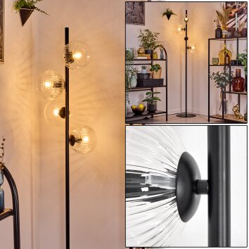 Koyoto Lámpara de pie Transparente, 4 luces