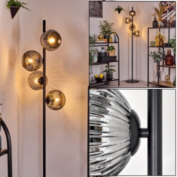 Koyoto Lámpara de pie Ahumado, 4 luces