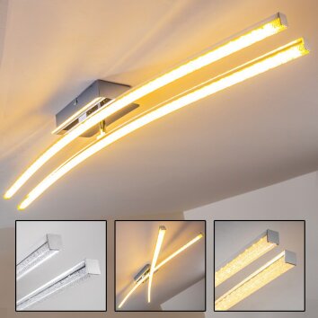Georgina Lámpara de techo LED Cromo, 2 luces