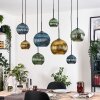 Koyoto Lámparas suspendidas, Luminarias esféricas, Lámparas colgantes Crudo, Negro, 8 luces