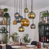 Koyoto Lámparas suspendidas, Luminarias esféricas, Lámparas colgantes Crudo, Negro, 8 luces