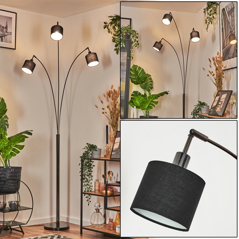 Bassagoda Lámpara de pie Cromo, Negro, 3 luces main product photo