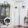 Bassagoda Lámpara de pie Cromo, Negro, 3 luces