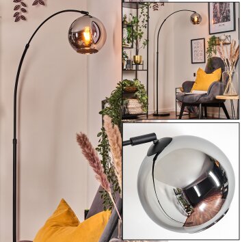 Koyoto Lámpara de pie, Lámparas de pie tipo arco Negro, 1 luz