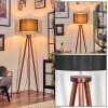 Soungou Lámpara de pie Cromo, Madera oscura, 1 luz