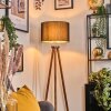 Soungou Lámpara de pie Cromo, Madera oscura, 1 luz