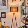 Soungou Lámpara de pie Cromo, Madera oscura, 1 luz