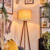 Soungou Lámpara de pie Cromo, Madera oscura, 1 luz