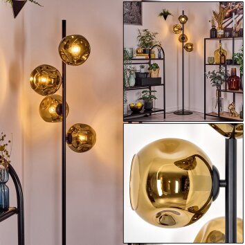 Ripoll Lámpara de pie dorado, 4 luces