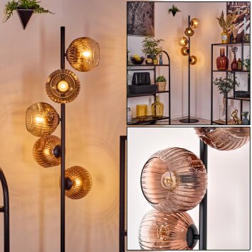 Ripoll Lámpara de pie Transparente, Color cobre, 5 luces Ripoll Lámpara de pie Transparente, Color cobre, 5 luces