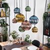 Koyoto Lámparas suspendidas, Luminarias esféricas, Lámparas colgantes Crudo, Negro, 8 luces