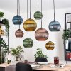 Koyoto Lámparas suspendidas, Luminarias esféricas, Lámparas colgantes Crudo, Negro, 8 luces