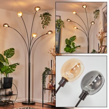 Nikkala Lámpara de pie Cromo, Negro, 5 luces Nikkala Lámpara de pie Cromo, Negro, 5 luces