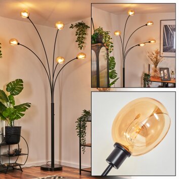 Nikkala Lámpara de pie Negro, 5 luces