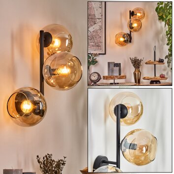Koyoto Luminarias esféricas, Apliques Colores ámbar, 3 luces