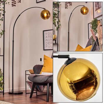 Koyoto Lámpara de pie, Lámparas de pie tipo arco Negro, 1 luz