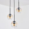 Koyoto Lámparas suspendidas, Luminarias esféricas, Lámpara colgante de clúster 30 cm Colores ámbar, Transparente, 3 luces