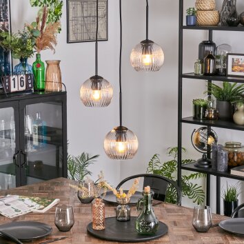 Koyoto Lámparas suspendidas, Luminarias esféricas, Lámpara colgante de clúster 30 cm Transparente, 3 luces