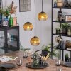 Koyoto Lámparas suspendidas, Luminarias esféricas, Lámpara colgante de clúster 30 cm dorado, Transparente, 3 luces