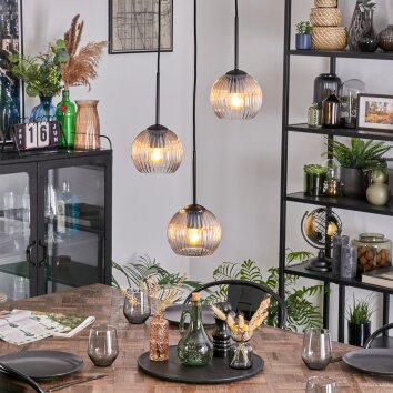 Koyoto Lámparas suspendidas, Luminarias esféricas, Lámpara colgante de clúster 30 cm Colores ámbar, Transparente, 3 luces
