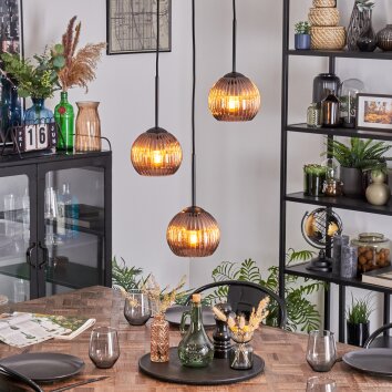 Koyoto Lámparas suspendidas, Luminarias esféricas, Lámpara colgante de clúster Color cobre, 3 luces